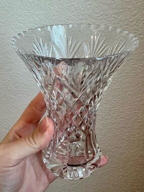 Signed Royal Brierley Crystal Vase | Cut Flower Vase, Made in England